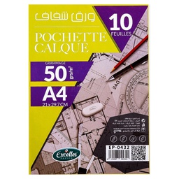 [PACAEXEP-0432] - PAPIER CALQUE EXCELLES 10 FEUILLES EP-0432